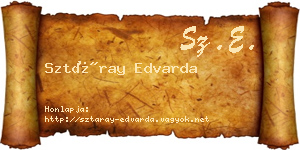 Sztáray Edvarda névjegykártya